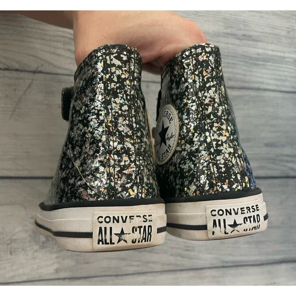 Converse silver glitter